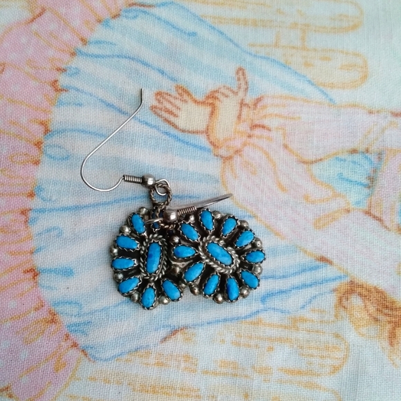 Denim Lapis Cluster Earrings - Picture 7 of 9